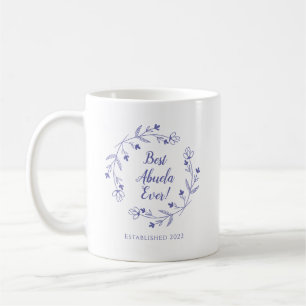 Bästa Abuela någonsin Familj Blomsterkrans Vinblå Kaffemugg