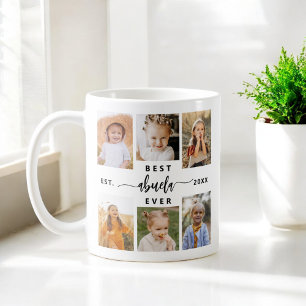 Bästa Abuela någonsin - Grandchildren Photo Collag Kaffemugg