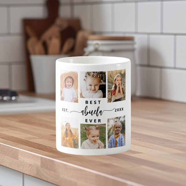 Bästa Abuela någonsin - Grandchildren Photo Collag Kaffemugg (Skapare uppladdad)