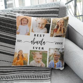 Bästa Abuela någonsin - Grandchildren Photo Collag Kudde