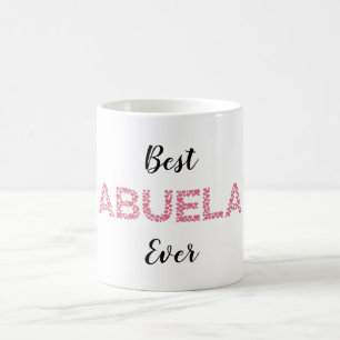 Bästa Abuela någonsin Rosa Hearts Cute Personlig Kaffemugg