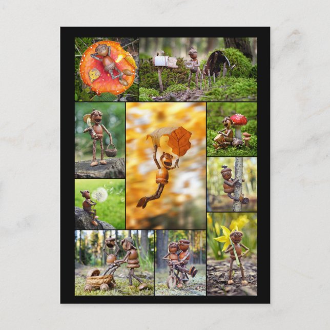 Bästa akorn-elvar - fotomosaik-affischkorsning vykort (Framsida)