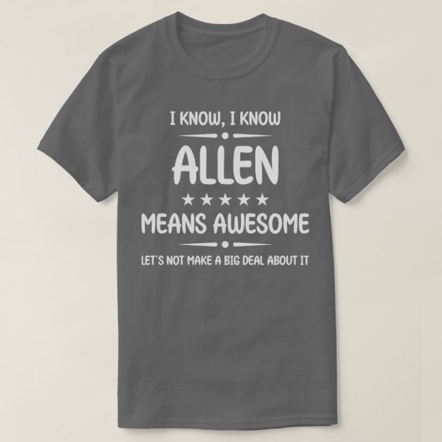 Bästa Allen Fantastisk Allen Namn Personlig Bi T Shirt (Design framsida)