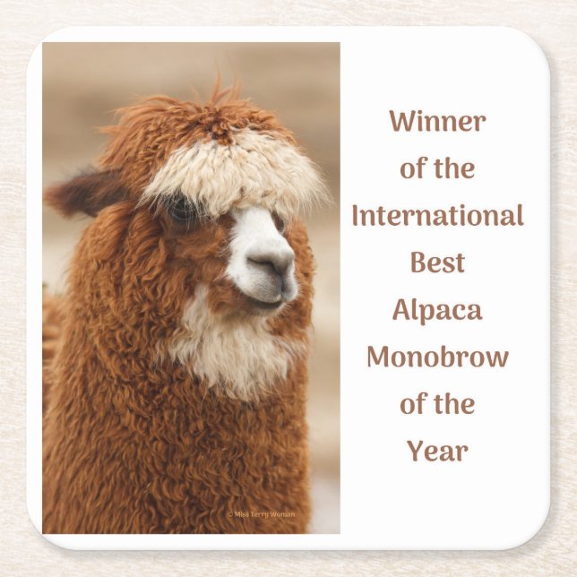 Bästa Alpaca-monobryn Underlägg Papper Kvadrat (Framsidan)