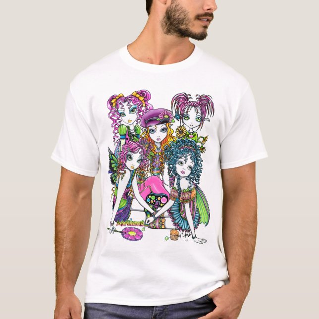 Bästa älvor för regnbågegodisparty t-shirt (Framsida)