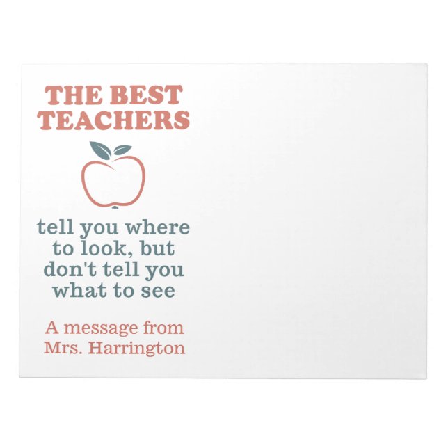 BÄSTA anteckningsblock för anpassade TEACHERS-namn (Framsida)