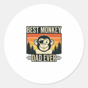 Bästa apa pappa någonsin Vintage apa pappa skjorta Runt Klistermärke