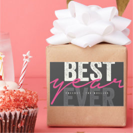 Bästa år någonsin för handskrift av modern Helgdag Rektangulärt Klistermärke