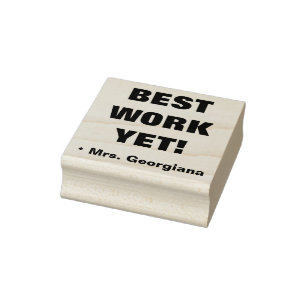 "BÄSTA ARBETSYET!" + Tutor Namn Rubber Frimärke! Stämpel
