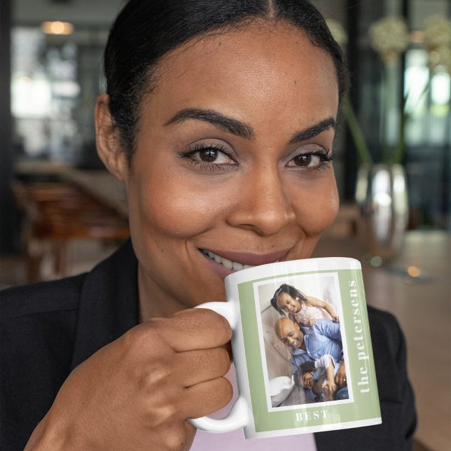 Bästa året Aldrig enkel familjs fotokollage Kaffemugg (Skapare uppladdad)