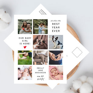 Bästa året någonsin Modern ny baby fotokollage Vykort