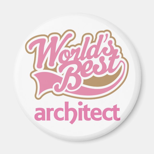 Bästa arkitekt för Cute Rosa Worlds Magnet (Framsidan)