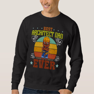 Bästa arkitekten Pappa någonsin Draftsman Fars Dag Lång Ärmad Tröja