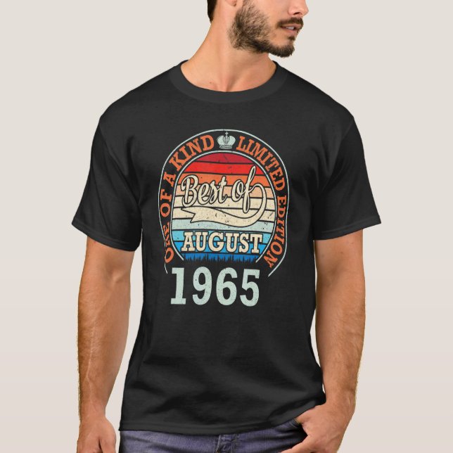 Bästa augusti 1965, ett av ett slag, 57 år t shirt (Framsida)