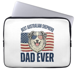 Bästa australian shepherd pappa någonsin patriotis laptop fodral