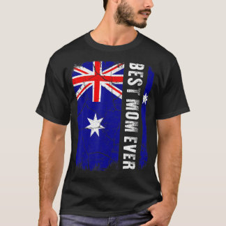 Bästa australiska Mamma Alleaustraliska Flagga Mor T Shirt