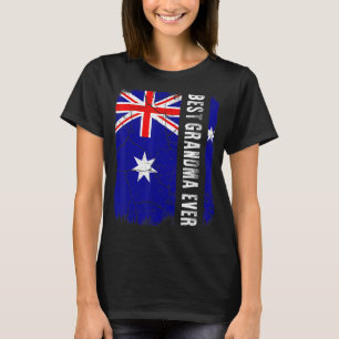 Bästa australiska mormor Alltid Australien Flagga T Shirt