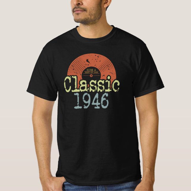 Bästa av 1946 klassisk vinyl, född 1946 t shirt (Framsida)
