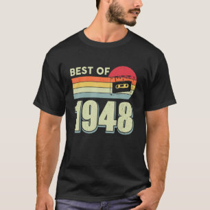 Bästa av 1948-Vintages Retro-kassettband 74:e föde T Shirt