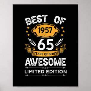 Bästa av 1957 65 år gamla gåvor 65en födelsedag poster