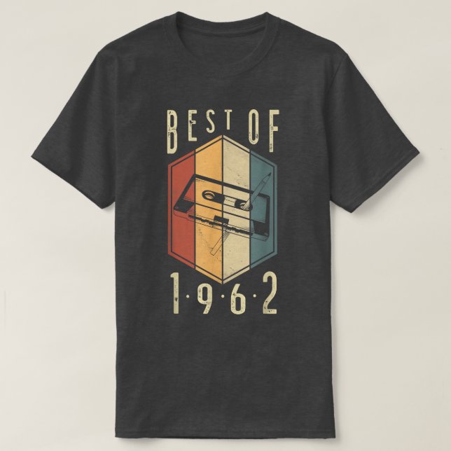 Bästa av 1962 60-åriga presentkassettband 60:e t shirt (Design framsida)