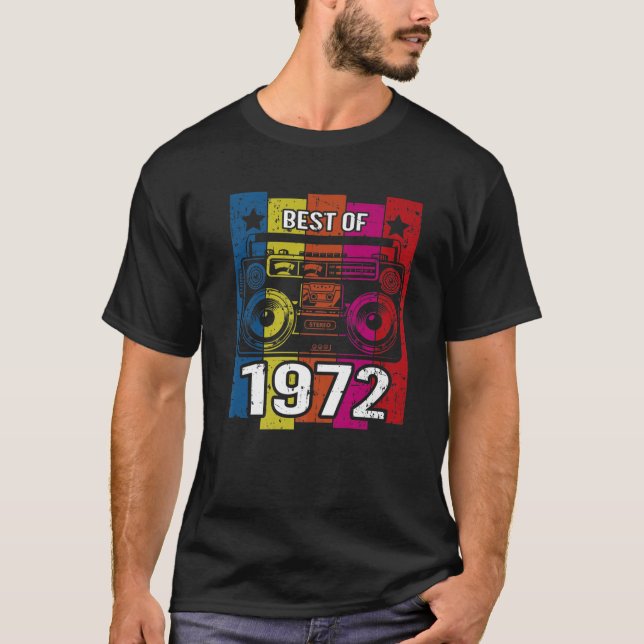 Bästa av 1972 års stereoradiokassettuppspelningsda t shirt (Framsida)