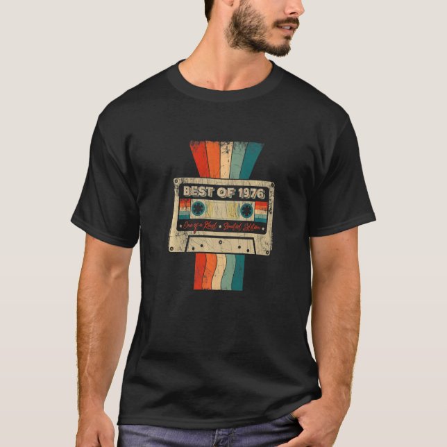 Bästa av 1976-kassettstreck 46:e födelsedag Retro  T Shirt (Framsida)