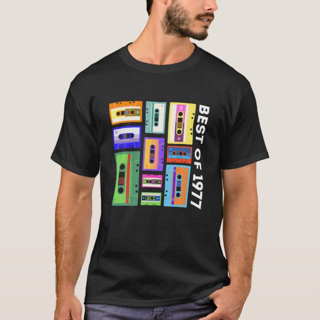 Bästa av 1977-Kassettband 80S 90S Retro Mixtape M T Shirt (Framsida)