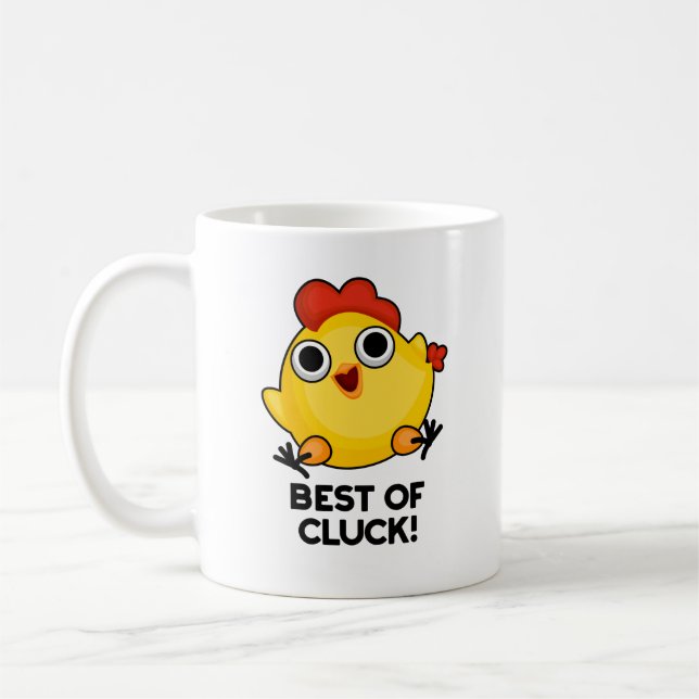 Bästa av Cluck Funny Chicken Pun Kaffemugg (Vänster)