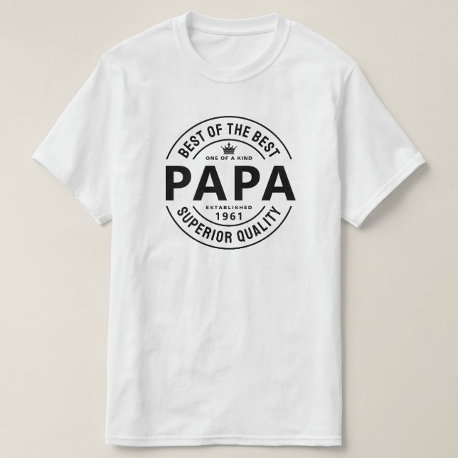 Bästa av de Bästa Superior Kvalitet Papa T-Shirt (Design framsida)