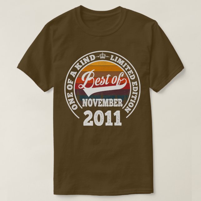 Bästa av november 2011 11:e födelsedagsgåvan för 1 t shirt (Design framsida)