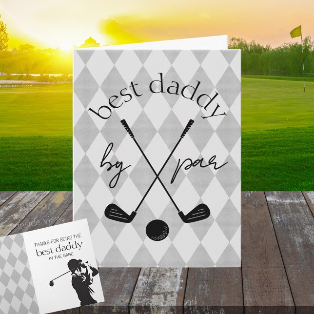 Bästa Av Par Personlig Argyle Golf Folding Present Kort (Golf Best by Par Best in the Game Folding Gift Greeting Card for Him or Her)