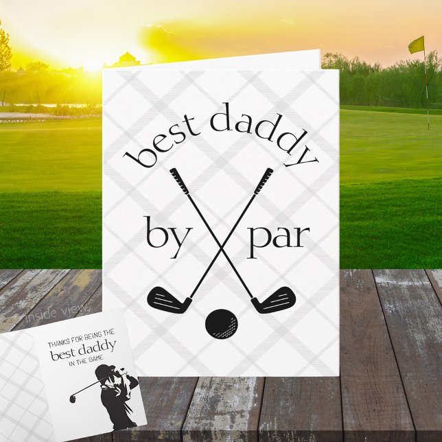 Bästa Av Par Personlig Rutat Golf Hopfällbar Prese Kort (Golf Best by Par Best in the Game Folding Gift Greeting Card for Him or Her)