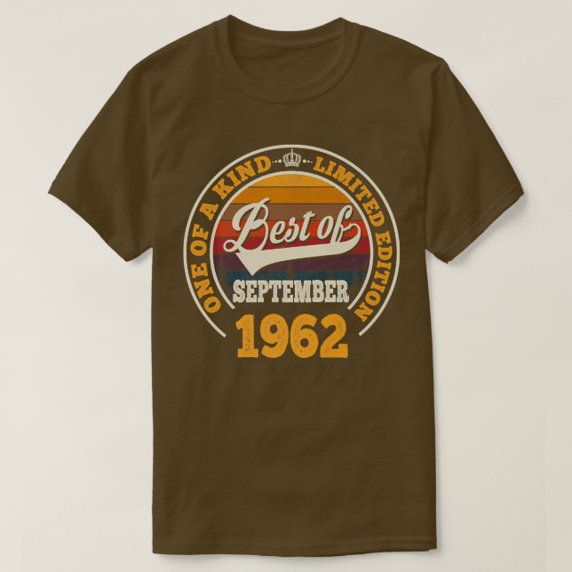 Bästa av september 1962: 60:e födelsedagsgåva för  t shirt (Design framsida)