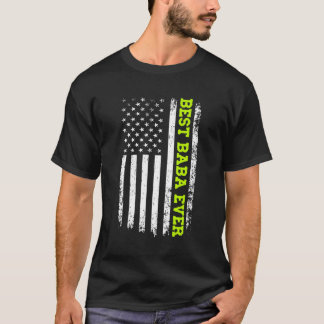 Bästa Baba någonsin 4:e juli Amerikanska Flagga US T Shirt