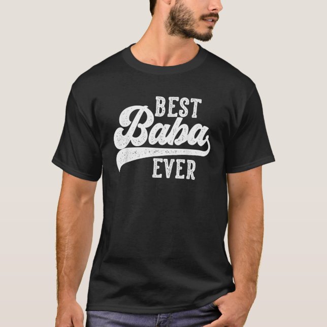 Bästa Baba någonsin från barnbarn Baba Birth T Shirt (Framsida)