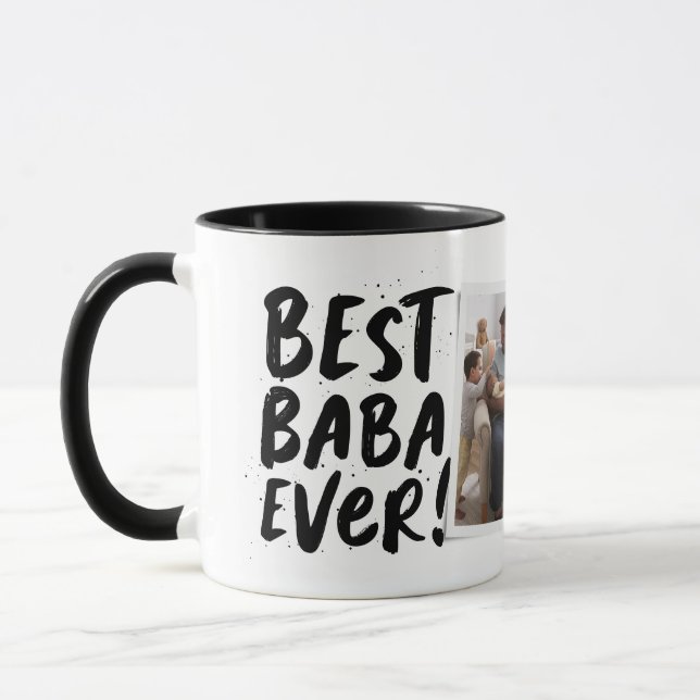 Bästa Baba Någonsin modernt foto grekisk fars dag Mugg (Vänster)