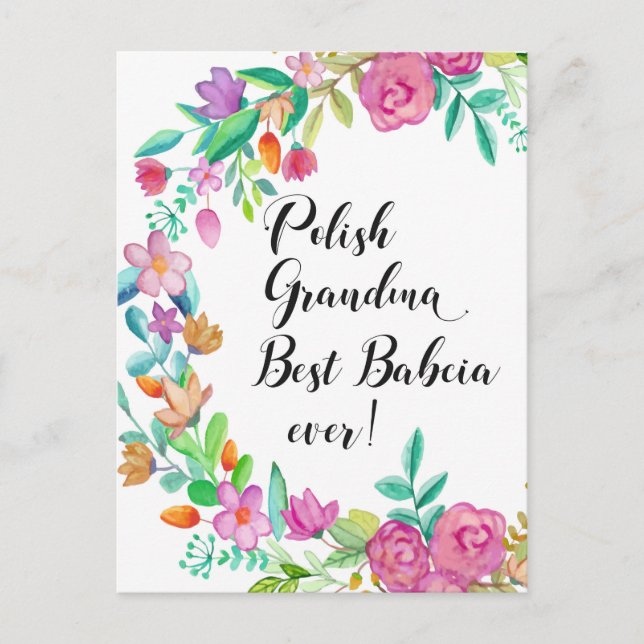 Bästa Babcia Aldripolsk Grandma Gift-vykort Vykort (Framsida)