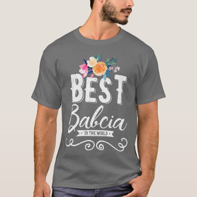 Bästa Babcia i den polska mormor T Shirt (Framsida)
