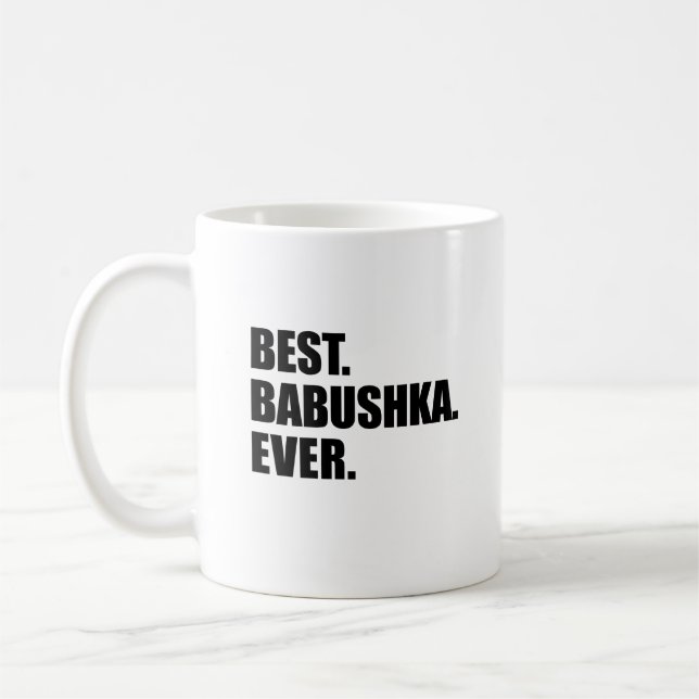 Bästa Babushka Aldrig rysk farmor Mugg (Vänster)