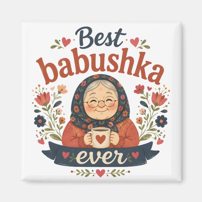 Bästa babushka någonsin magnet (Framsidan)
