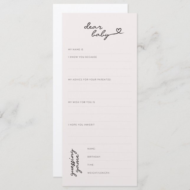 Bästa Baby - Babykläder Önskemål + Förutsägningsko Inbjudningar (Fram/baksida)