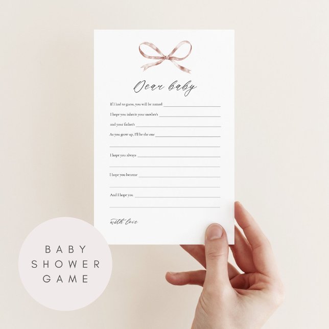 Bästa Baby-babyvykort med Rosa Bow (Skapare uppladdad)