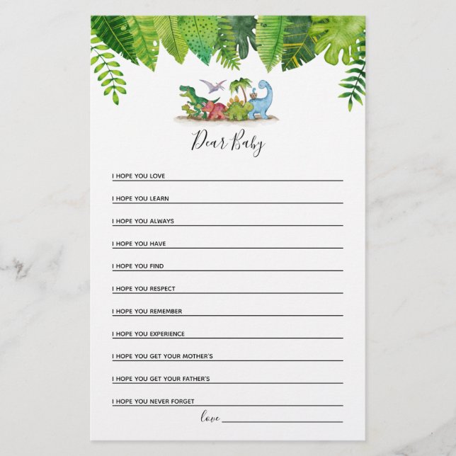 Bästa Baby Dinosaur Baby Shower-spel (Framsida)