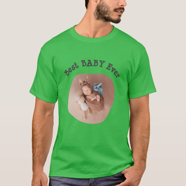 Bästa BABY någonsin Ladda upp ditt kvadratfamiljfo T Shirt (Framsida)