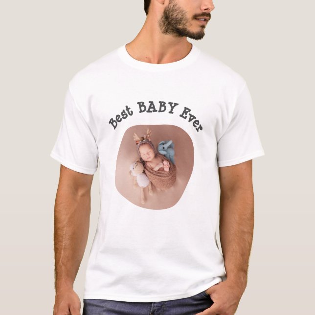 Bästa BABY någonsin Ladda upp ditt kvadratfamiljfo T Shirt (Framsida)