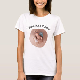 Bästa BABY någonsin Ladda upp ditt kvadratfamiljfo T Shirt