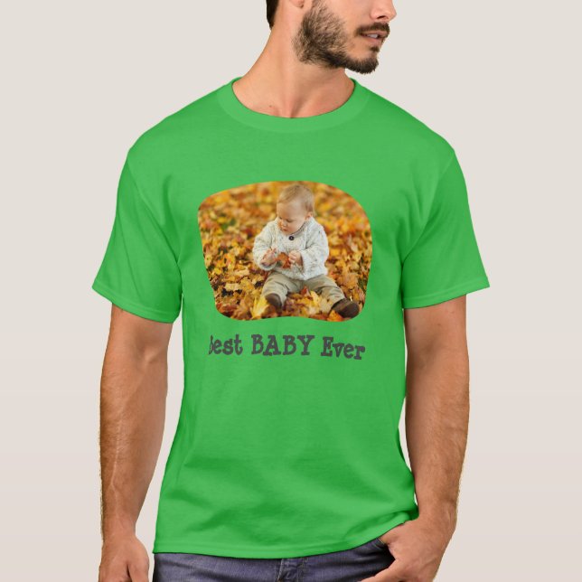 Bästa BABY någonsin ladda upp fotot på vågrät T Shirt (Framsida)