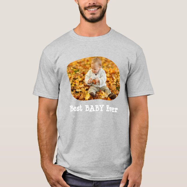 Bästa BABY någonsin ladda upp fotot på vågrät T Shirt (Framsida)