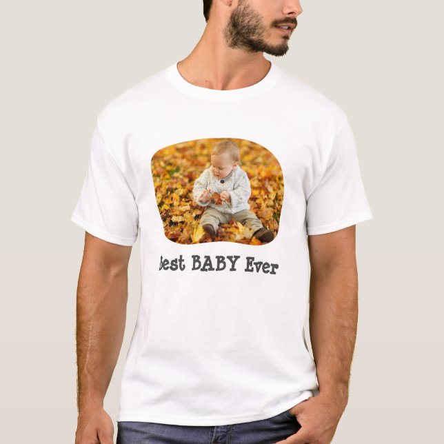Bästa BABY någonsin ladda upp fotot på vågrät T Shirt (Framsida)